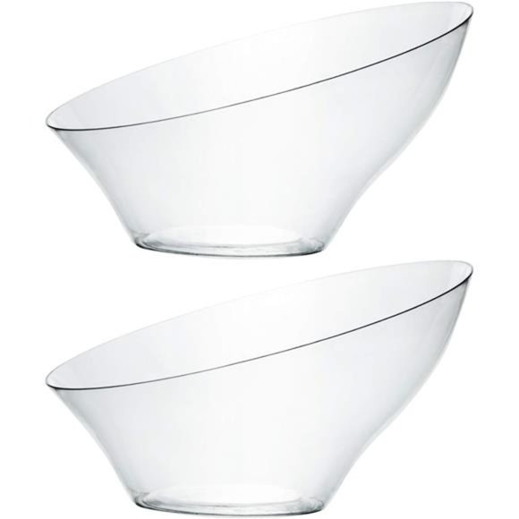 Disposable Angled Plastic Bowls Round Medium Serving Bowl, Elegant for Party's - Picture 1 of 8